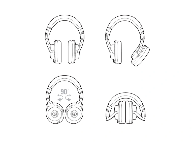 Audio-Technica ATH-M40x Hodetelefoner med 2 avtagbare kabler 